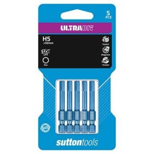 SCREWDRIVER BIT S147 HEX H5 50MM POWER 5PK SUPABIT