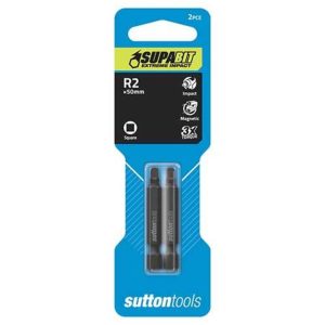 SCREWDRIVER BIT S148 ROBERTSON R2 50MM POWER 2PK SUPABIT