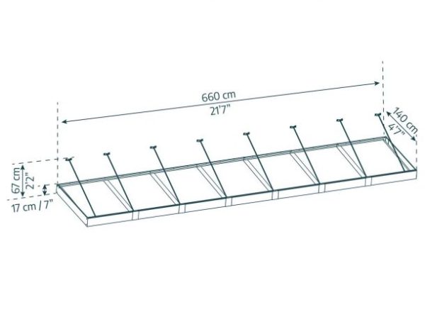 Sophia XL Door Awning - Grey Aluminium Frame & Clear Polycarbonate - Image 12