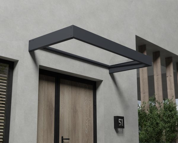 Sophia 1.60m x 0.95m Door Awning - Aluminium Frame With White Opal Polycarbonate Panel - Image 3