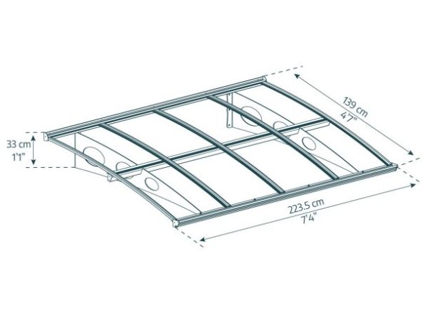 Herald Door Awning - Aluminium Frame With Twin-Wall Polycarbonate Panel - Image 2