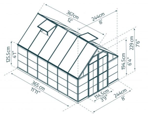 Balance Greenhouse - Silver Aluminium Frame & Hybrid Polycarbonate Panels - Image 2