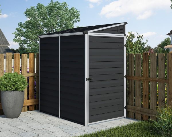 Pent 1.02m x 1.77m Garden Shed - Midnight Grey Polycarbonate Panels - Image 2