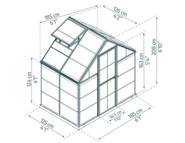 Harmony Greenhouse - Silver Aluminium Frame & Clear Polycarbonate Panels - Image 2