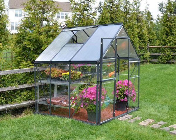 Hybrid Greenhouse - Grey Aluminium Frame & Hybrid Polycarbonate Panels - Image 5