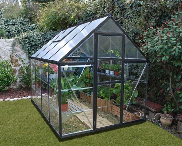 Hybrid Greenhouse - Grey Aluminium Frame & Hybrid Polycarbonate Panels - Image 4