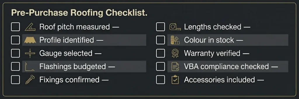 Pre Purchase Roofing Checklist