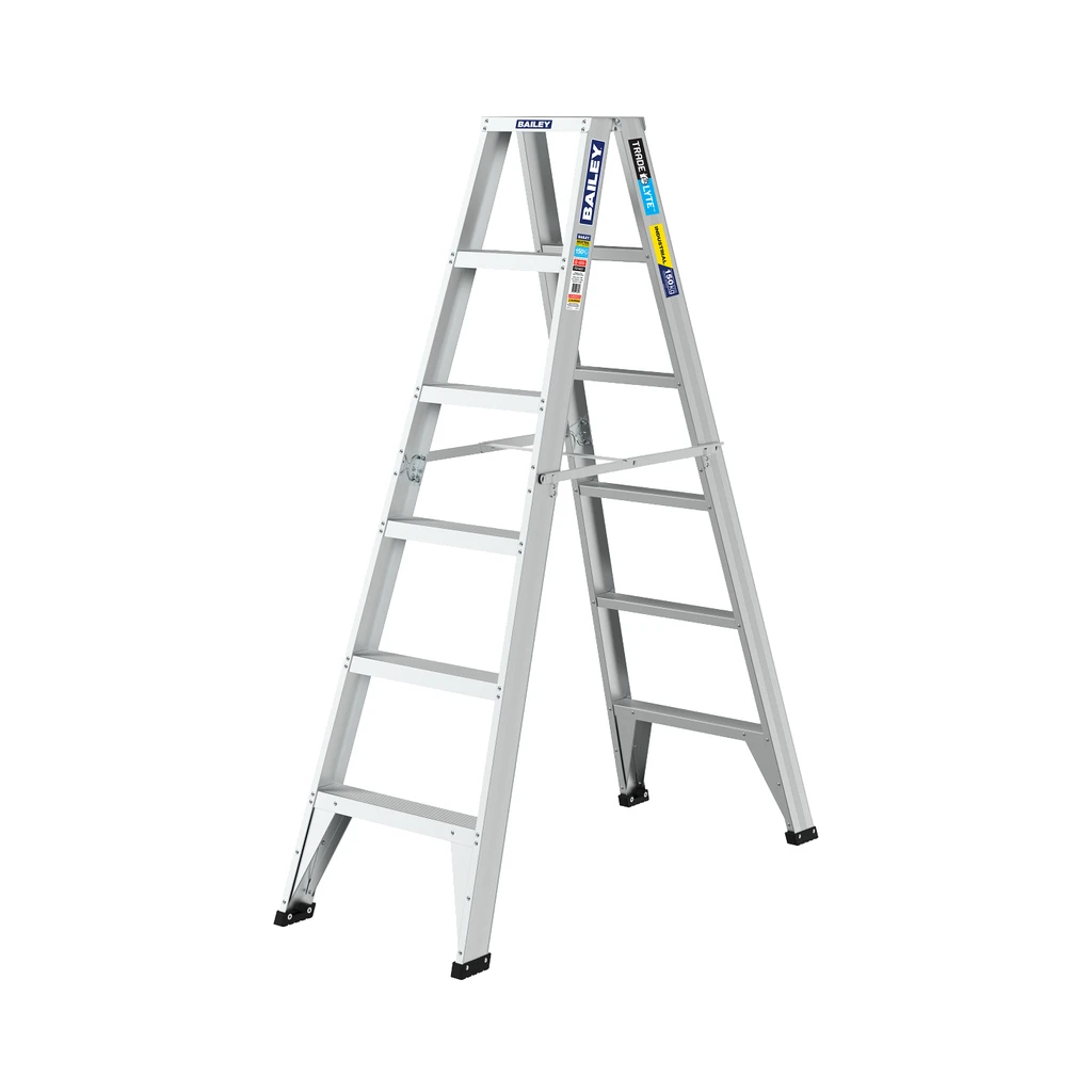 Bailey Trade Lyte 150kg Aluminium Double Sided Step Ladder 1.8m (6 Step)