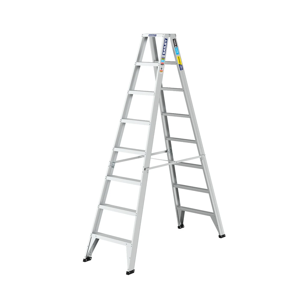 Bailey Trade Lyte 150kg Aluminium Double Sided Step Ladder 2.4m (8 Step)