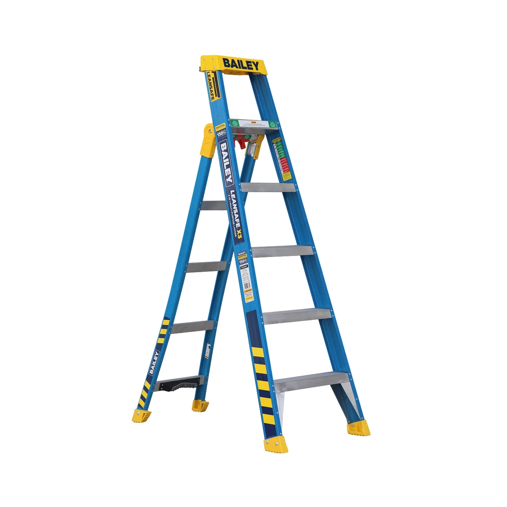 Bailey X3 Leansafe 150kg Fibreglass 3 in 1 Ladder 1.8m (6 Step)