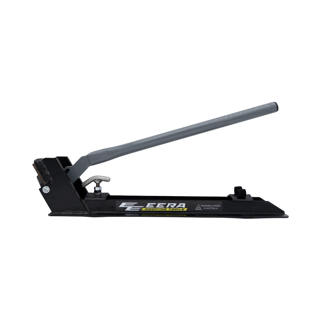EERA Trimdek ridge cap notcher with grey handle, side view