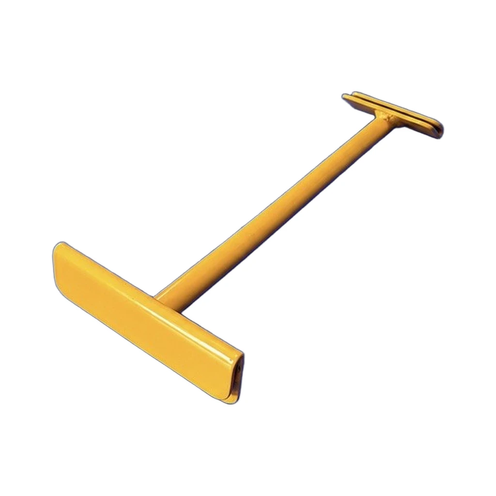 Yellow EERA turn up turn down tool for metal roof sheets on a blue background