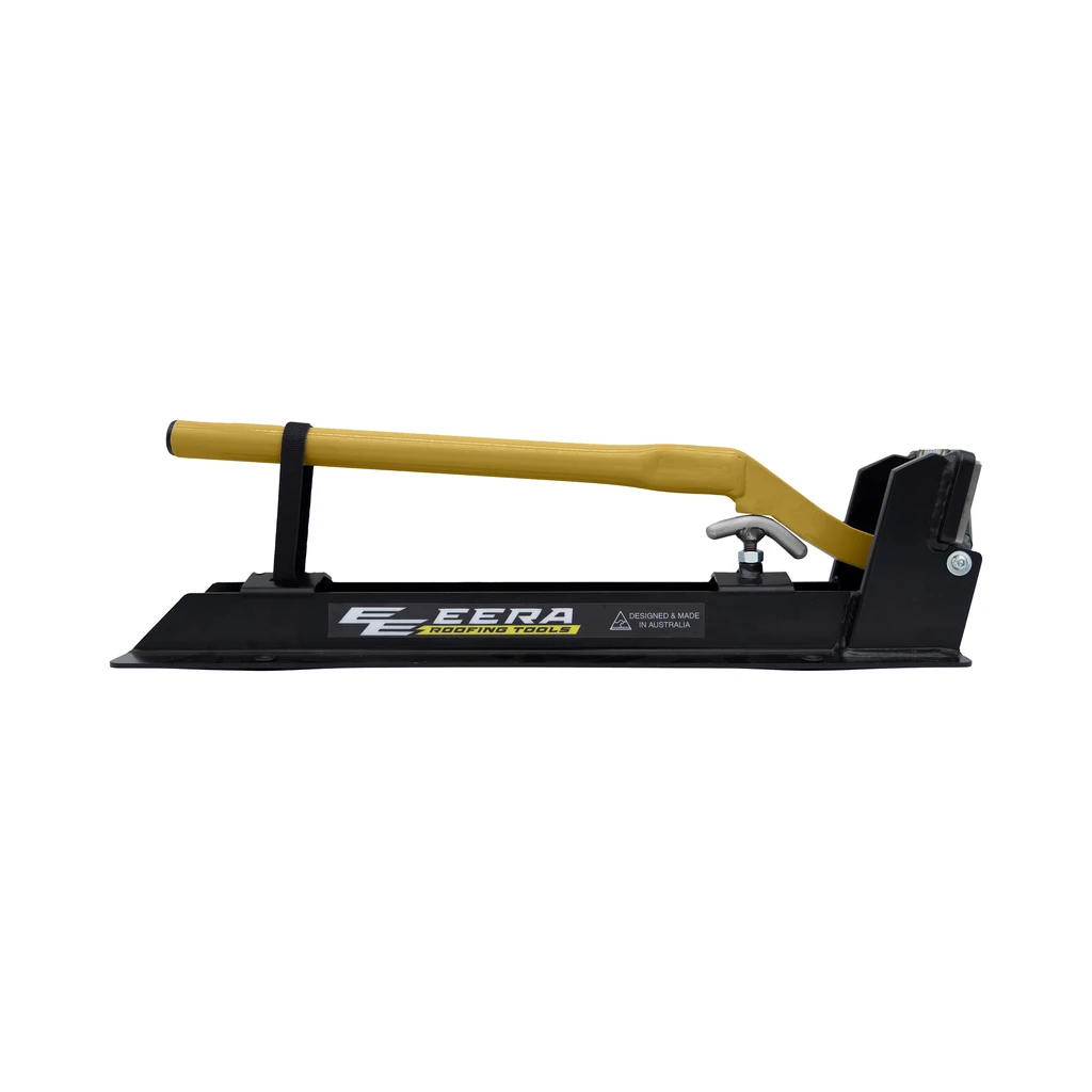 EERA Panelco flashing notcher, side view with the handle down