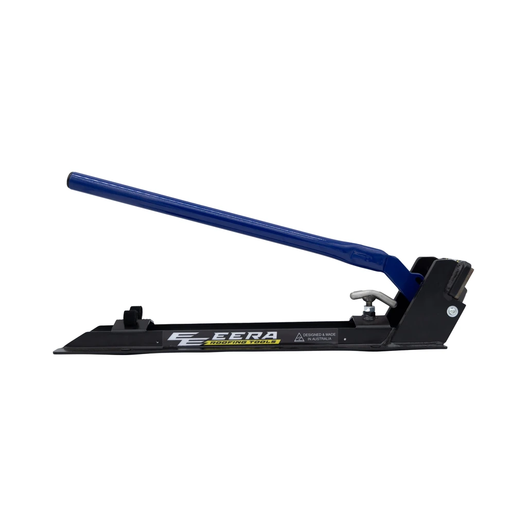 EERA Spandek flashing notcher with the blue handle raised